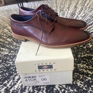Joseph Abboud Burgundy Lace Plain Toe Dress Shoe